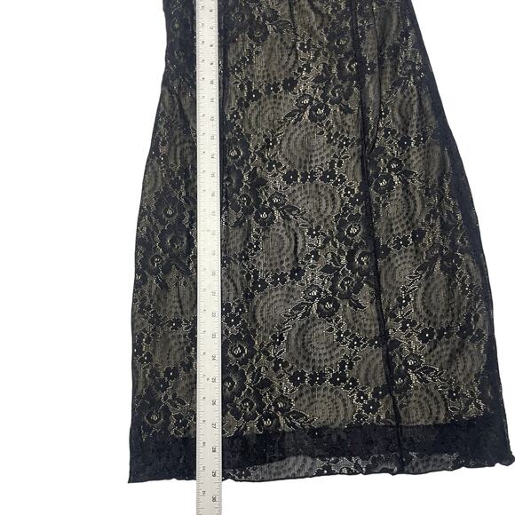 Vintage Express Lace Slip Dress Size 3/4 Black Bodycon 90s Y2K - Picture 2 of 4